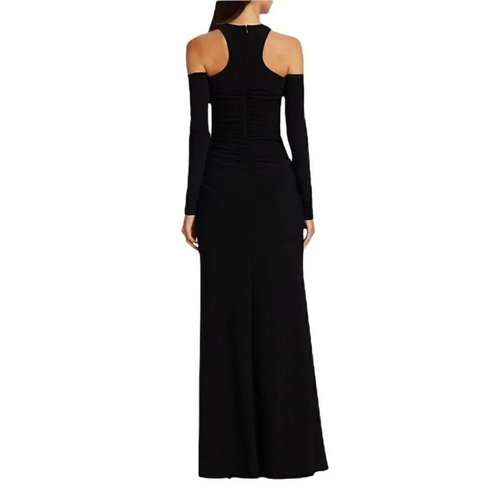 Cinq a Sept Black Rosalina Cold Shoulder Gown 0 NWT - Picture 4 of 6